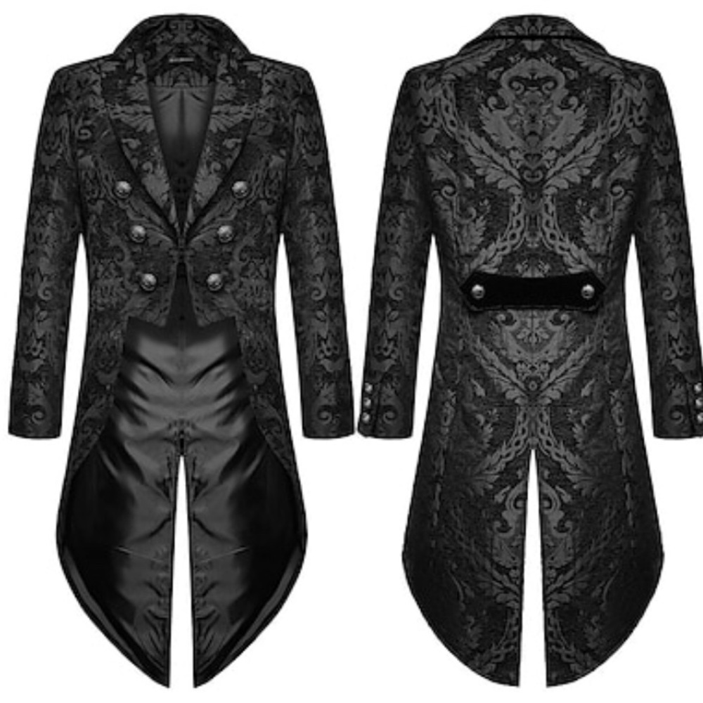 Steam Punk Retro Vintage Medieval Renaissance Coat Tailcoat Prince Halloween NEW